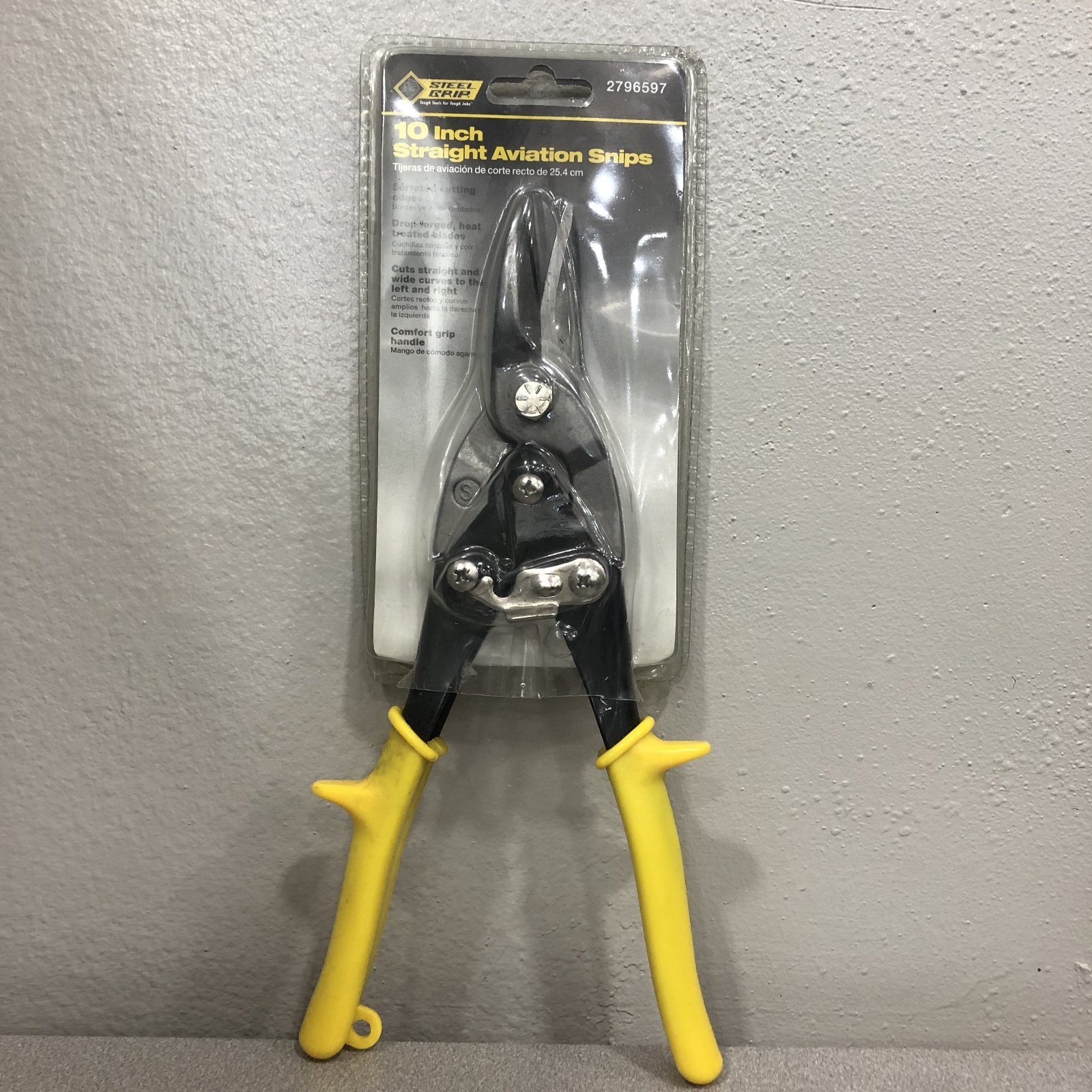 Steel Grip DR7657 10" Chrome Alloy Steel Straight Serrated Aviation Snips 1 pk