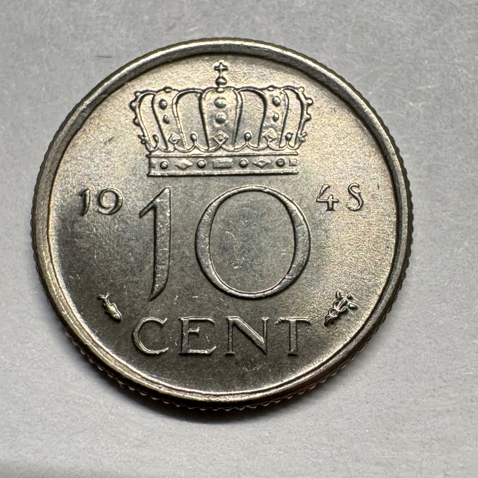 1948 Netherlands 10 Cents - #A-068-B