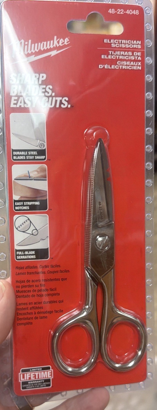 Milwaukee 48-22-4048 Durable Sharp Steel Electrician Scissors