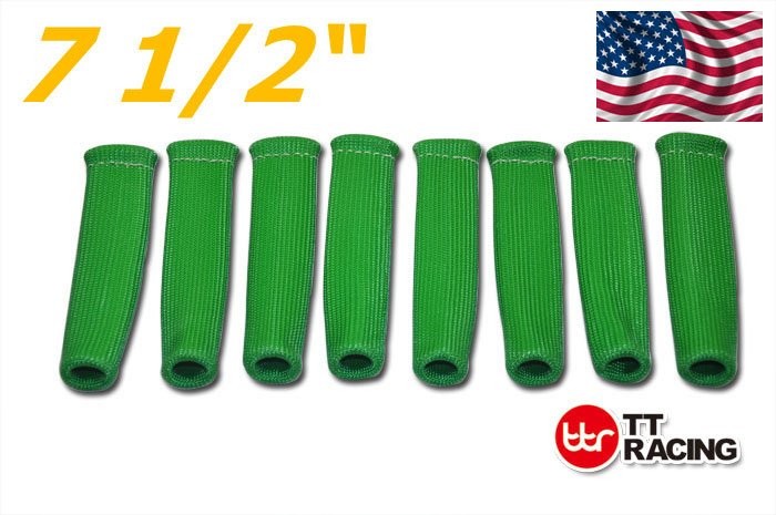8x 7.5" 19cm HIGH HEAT SHIELD ENGINE SPARK PLUG WIRE BOOT PROTECTOR SLEEVE USA