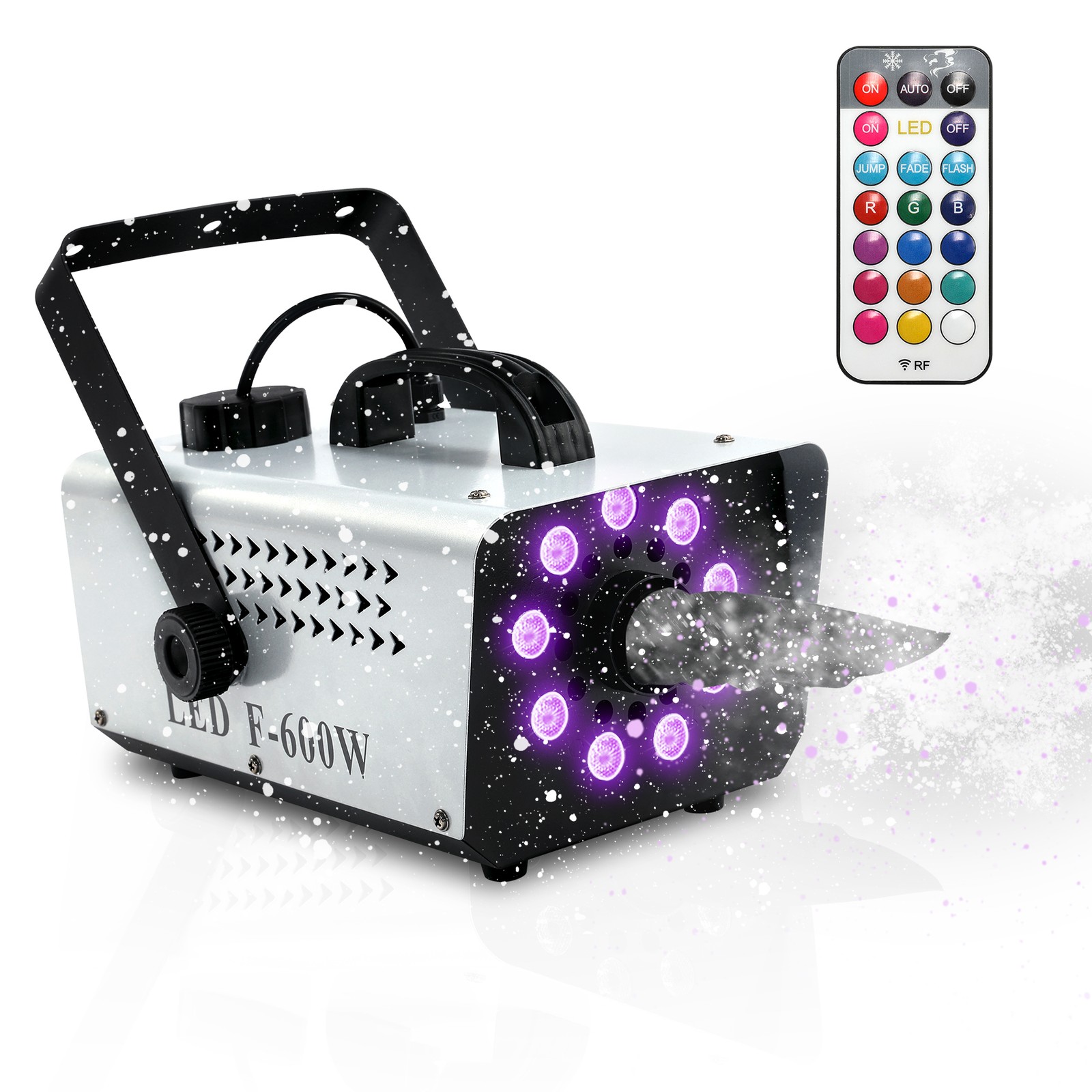 600W RGB Snow Machine Christmas Decor Fake Snow Snowflake Maker Stage DJ Show US
