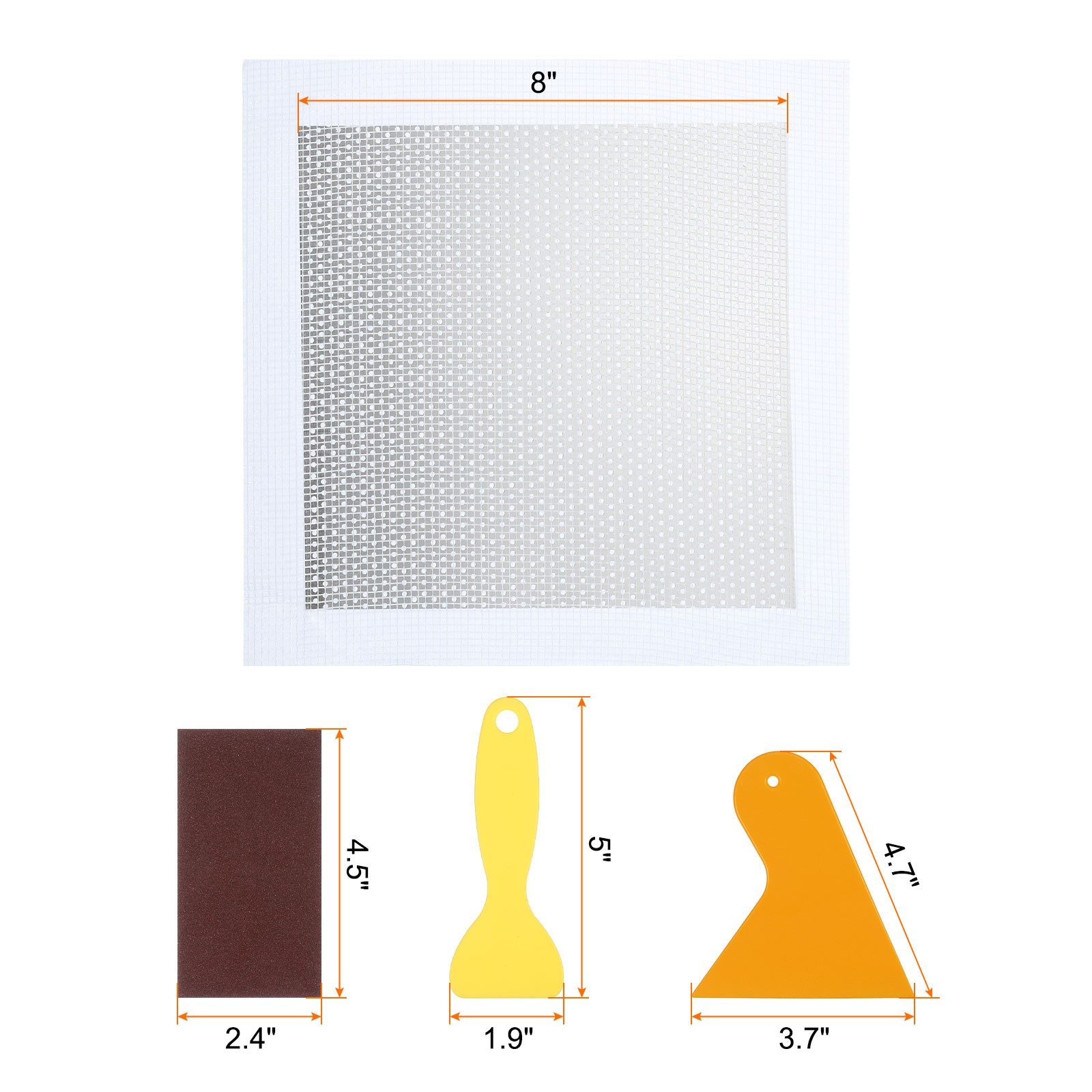 1 Set Drywall Repair 8" Aluminum Wall Fix Patch, Silver Tone