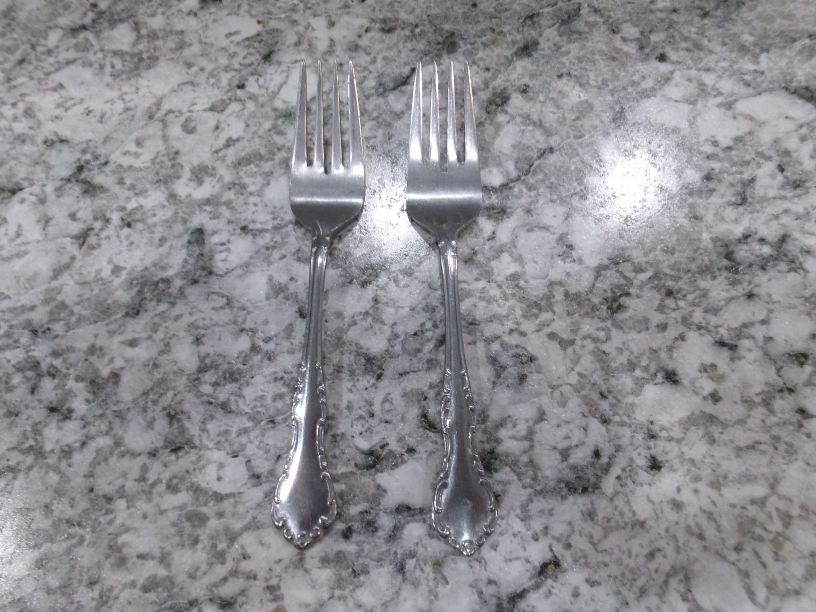 Vintage Queens Court Japan Pattern Salad Forks, Set Of 2, Stainless Steel,