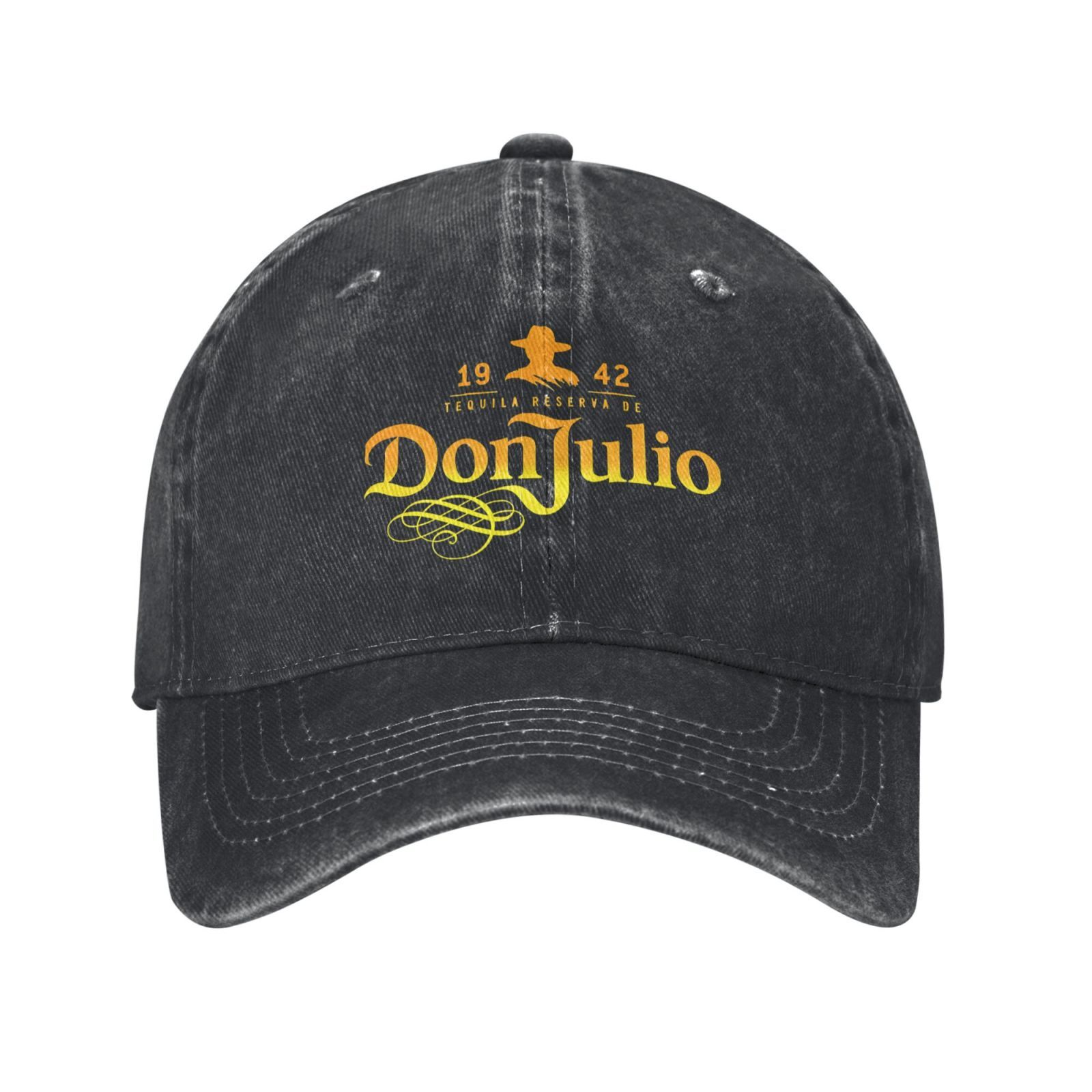 Don Julio 1942 White Logo Baseball cap adjustable Washed denim neutral sun hat