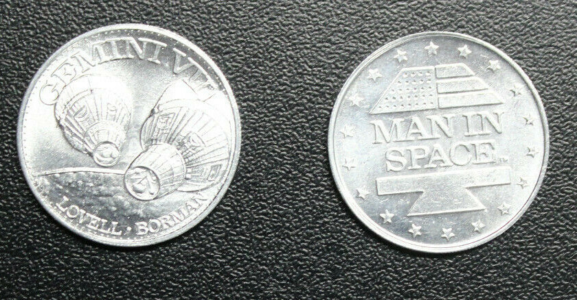 Man in Space SHELL GAS CONTEST 1969  GEMINI VII LOVELL BORMAN   USA Aluminium