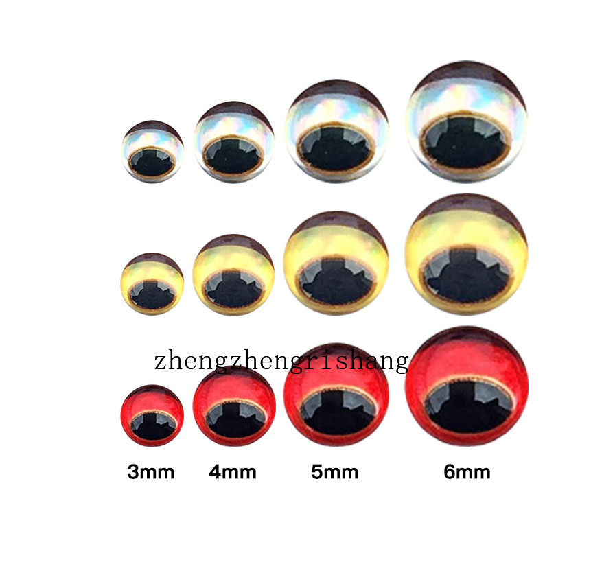 200pcs Lifelike 3D Holographic Fish Eye Fly Tying Jigs Crafts Lure Eyes 3-6mm