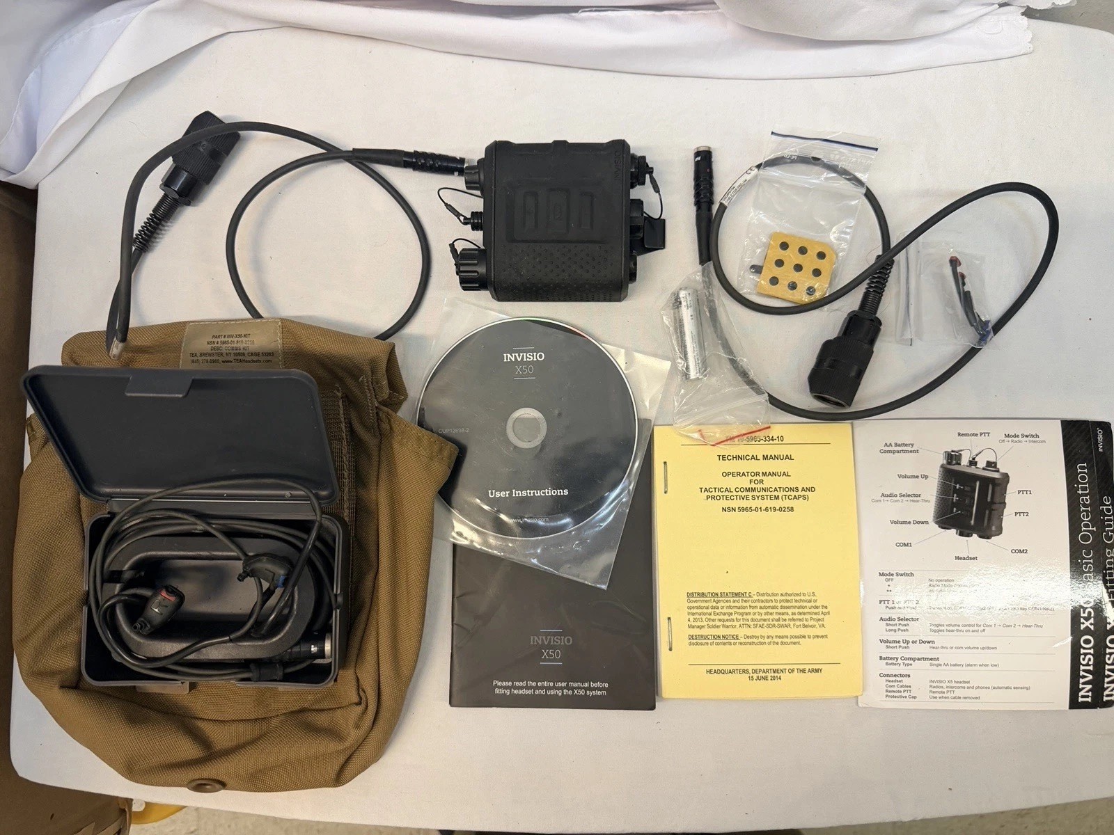 Genuine Invisio X50 TEA Dual COMMS Kit Bone Conduction X5 Headset