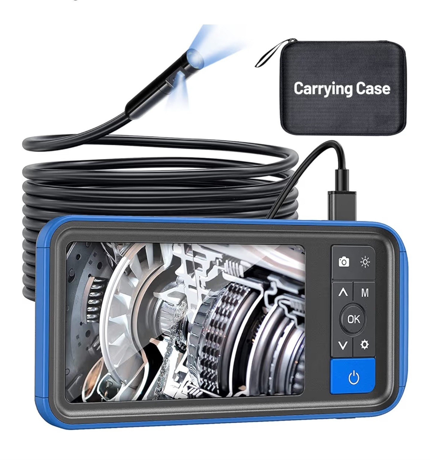 Dual Lens Endoscope Camera w Light, Teslong 4.5" HD Borescope (16.5FT)