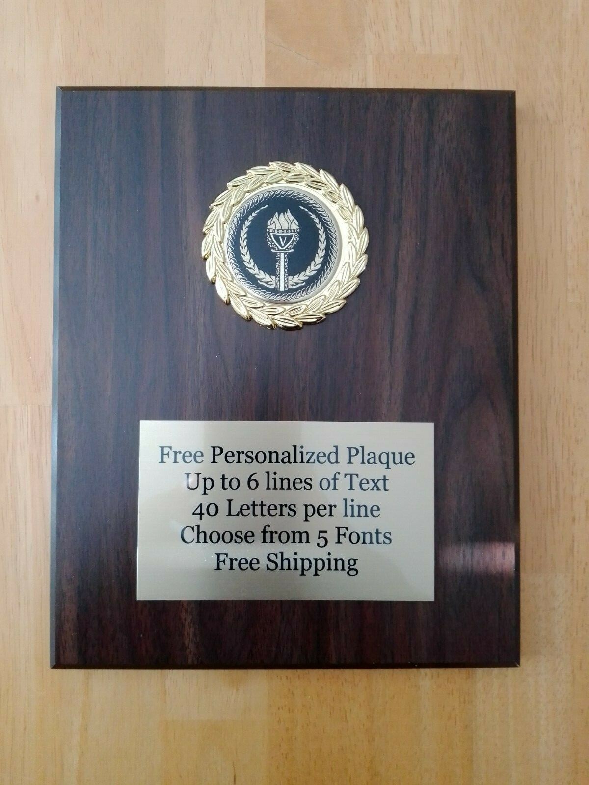 Employee/Appreciation/Retirement Award Plaque 8x10 FREE Personalization - Wreath