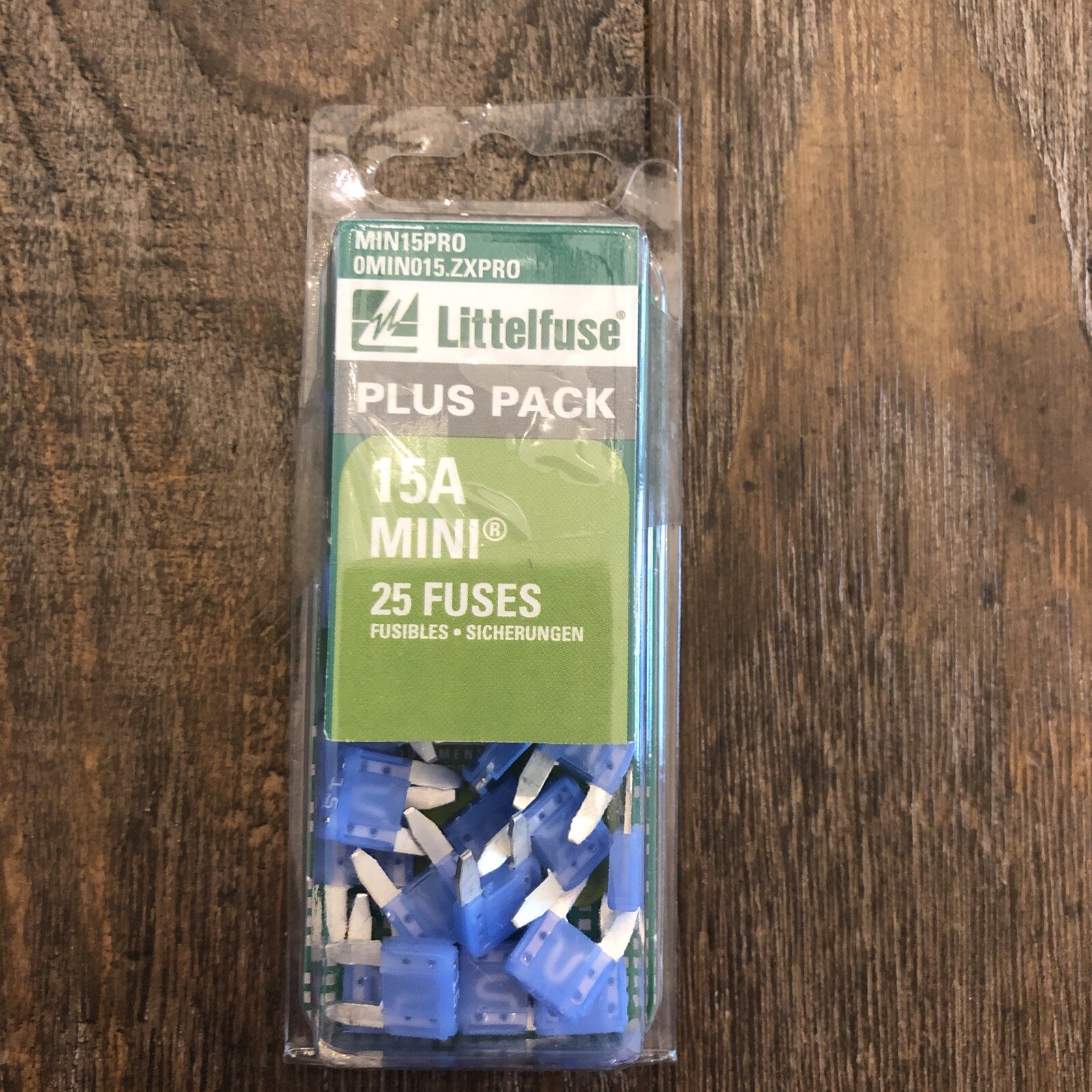Littelfuse MIN15PRO MINI BP PRO Fast-Acting Automotive Blade Fuse 25 Fuses