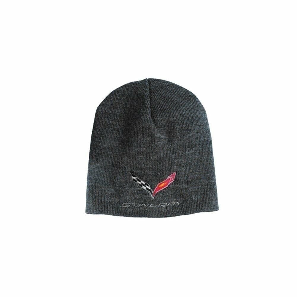 C7 Corvette Knit Pullover Beanie - Charcoal
