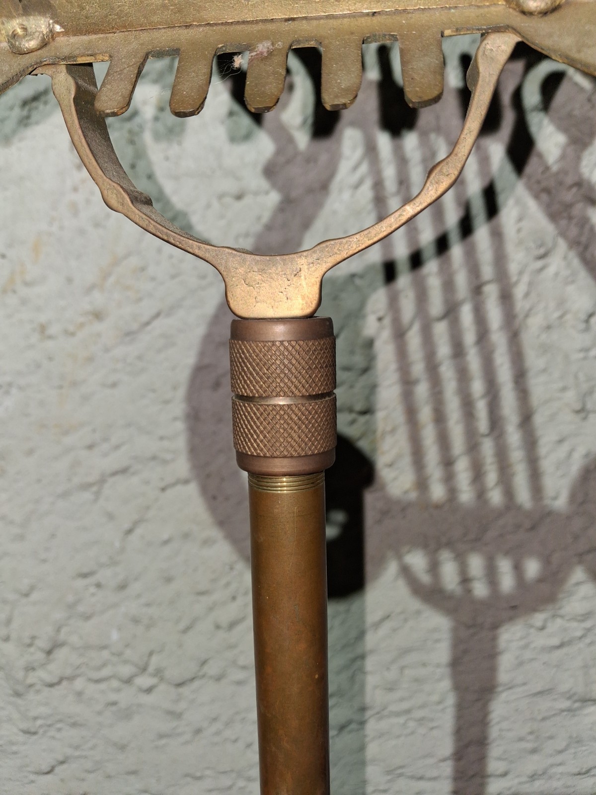 Vintage Brass Lyre Harp Shaped Footed Music Stand