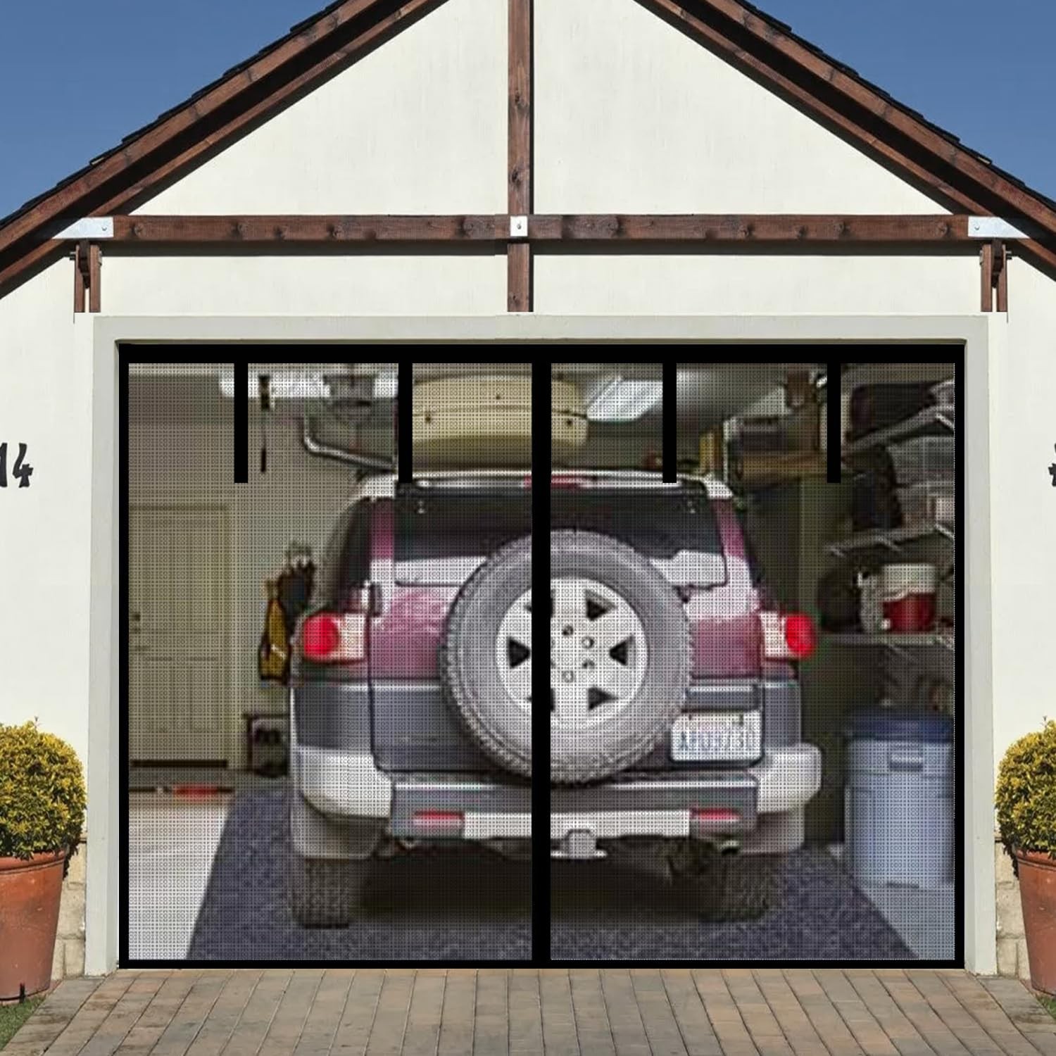 Magnetic Garage Screen Door for 1 Car Garage Doors 8x7FT Reinforced Self Seal...