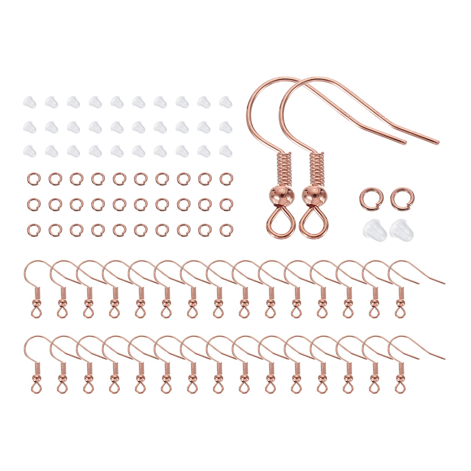 300Pcs Earring Hooks for Jewelry Making Earring Making Assortment Rose Gold