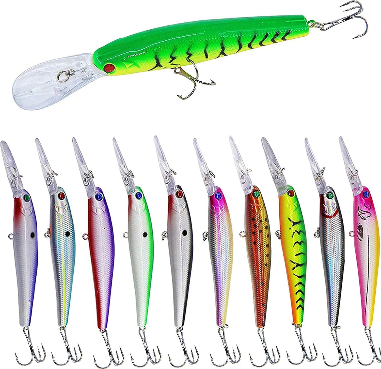 Fishing Lures Hard Baits Minnow Lures Bass Crankbait - 10pcs Deep Diving Swimbai