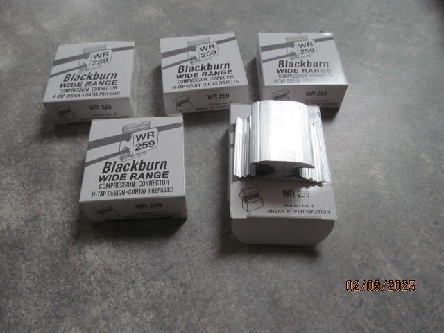 (5) Blackburn WR259 Alum H-Type Compression Connectors 1/0-2ASCR 2/0-1 Free Ship