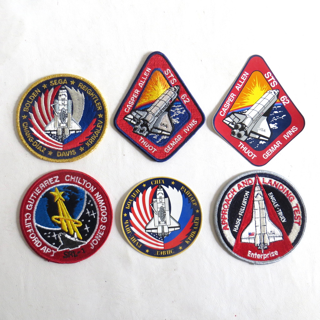 Lot of 6 Vintage NASA Space Shuttle Patches & Stickers STS 62 SRL-1 Enterprise