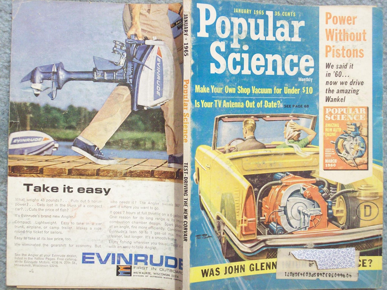 1965 POPULAR SCIENCE JANUARY  POWER WITHOUT PISTONS  WAS JOHN GLENN INJURED IN S