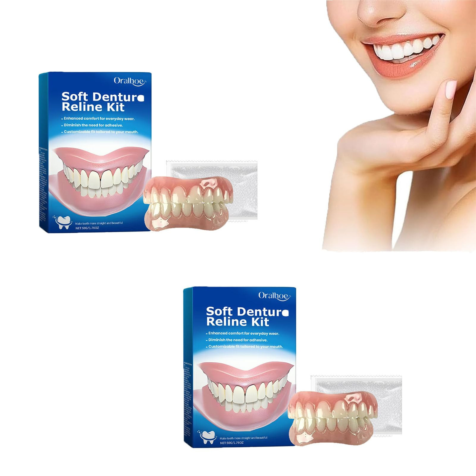 2 Pack ~ Soft Denture Silicone Reline Kit ~ Exp 1/28