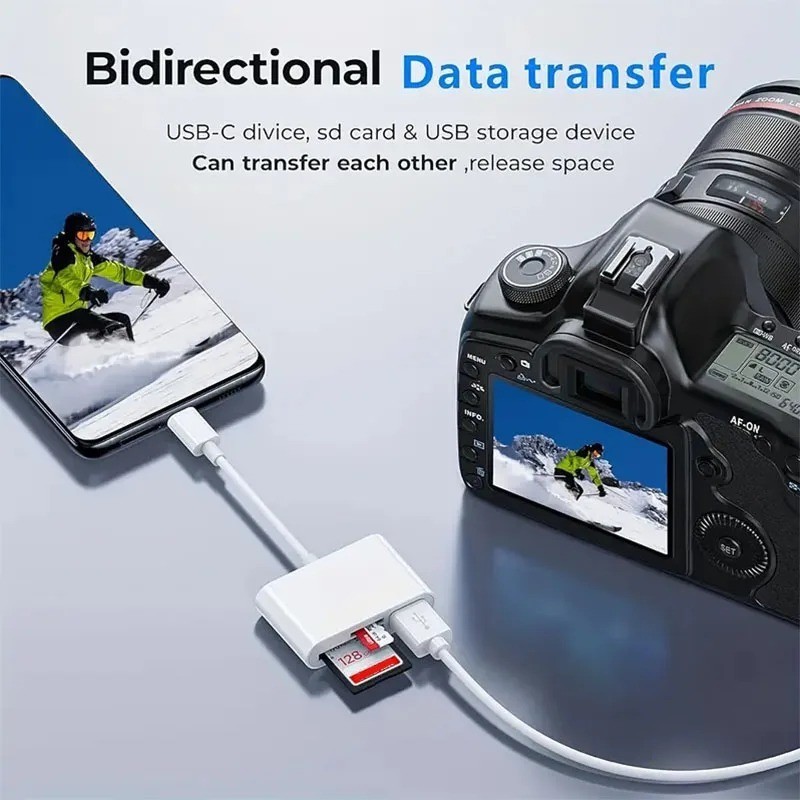 Type C SD TF Card Reader USB C OTG Adapter Memory Card Reader