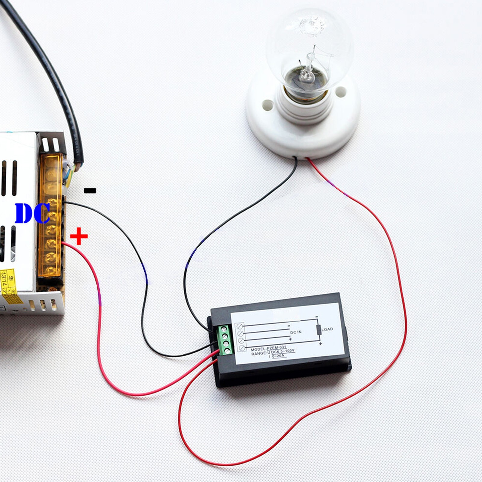 DC 20A 100V LCD Digital Volt Voltage Watt Current Power Meter Ammeter Voltmeter.