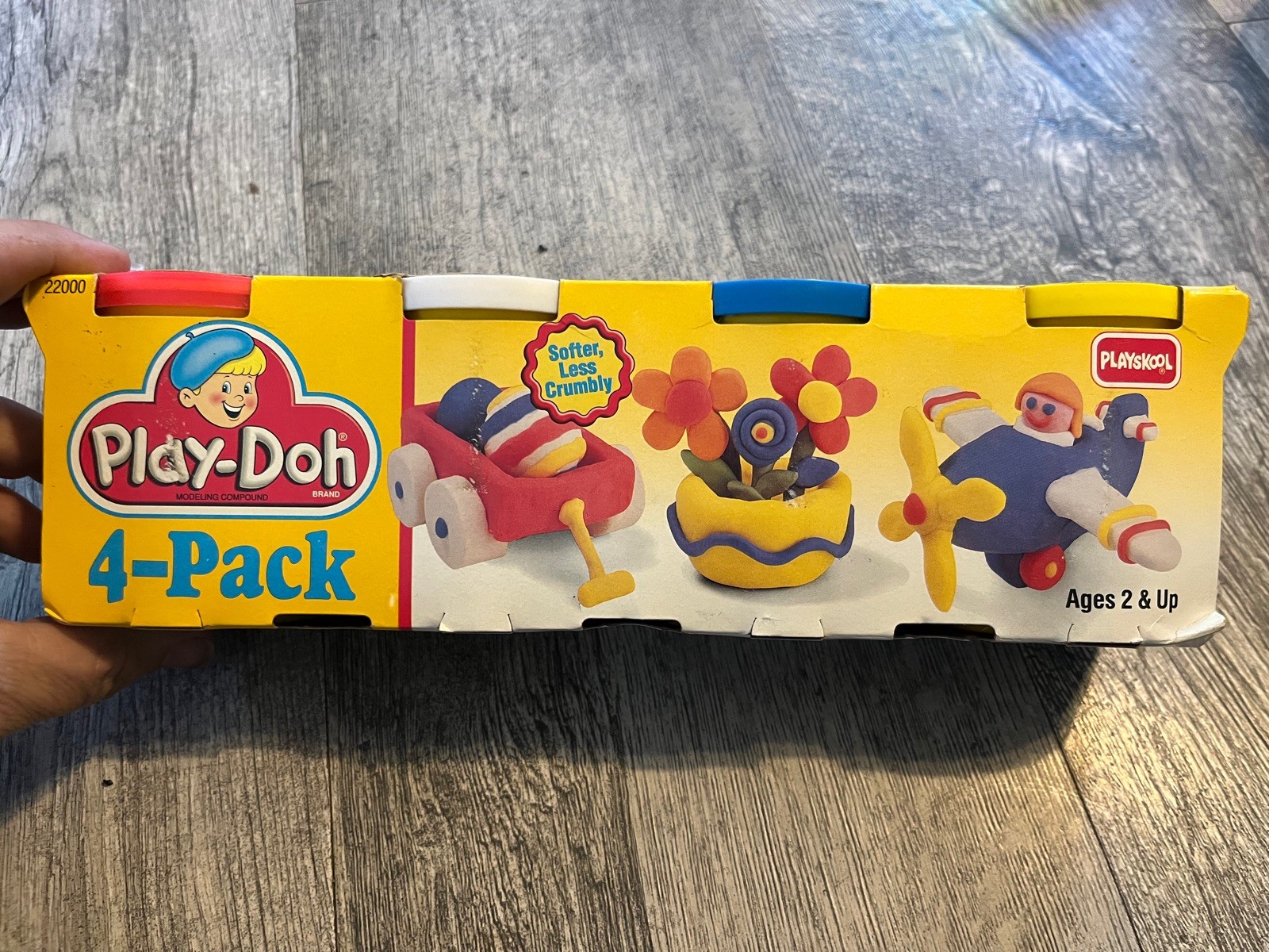 Vintage 1992 Play-Doh Bright Set Lot of 4 Red, Yellow, Blue & White