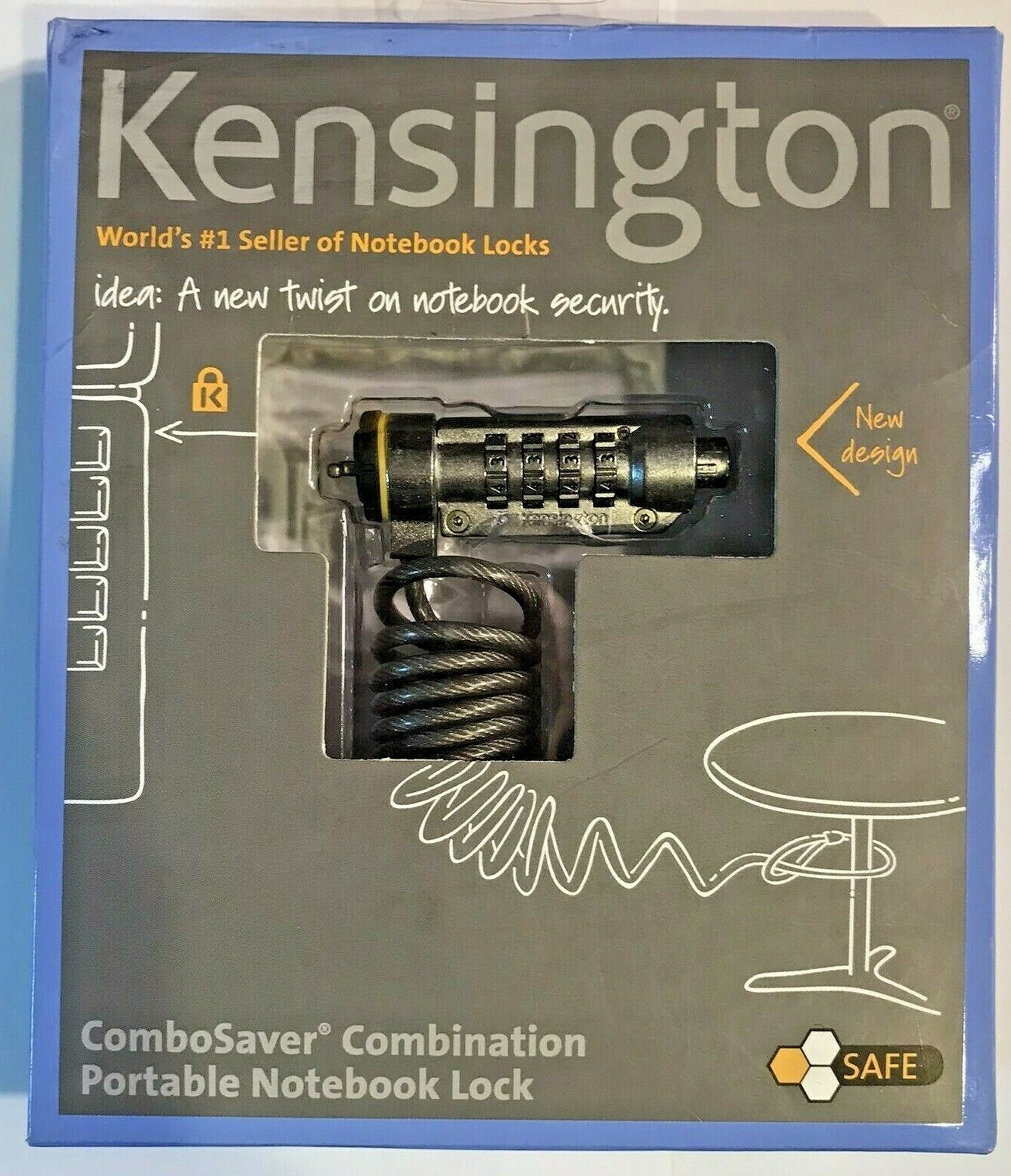 NEW! KENSINGTON ComboSaver Combination Portable Notebook Lock SEALED