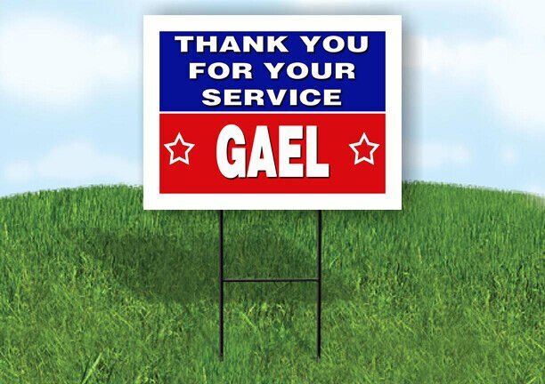 GAEL THANK YOU SERVICE 18 in x 24 in Yard Sign Road Sign with Stand