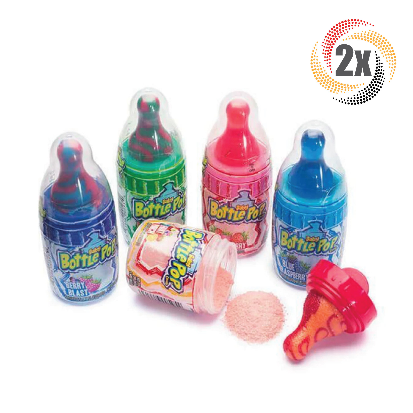 2x Bottles Baby Bottle Pop Lollipop Candy Assorted Flavors 1.1oz Free Shipping!