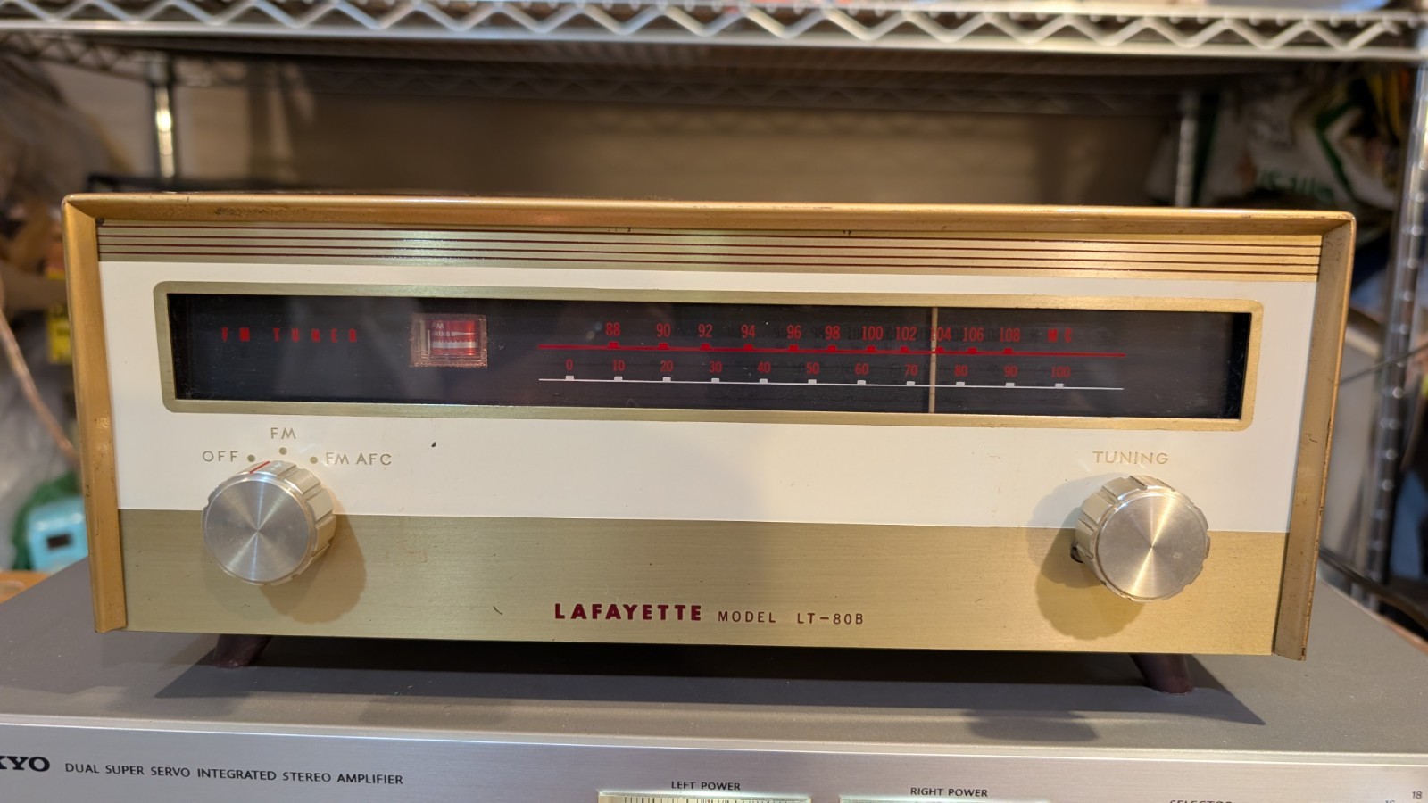 Lafayette LT-80B FM Tube Tuner vintage 1960's MCM cleaned, tested, working