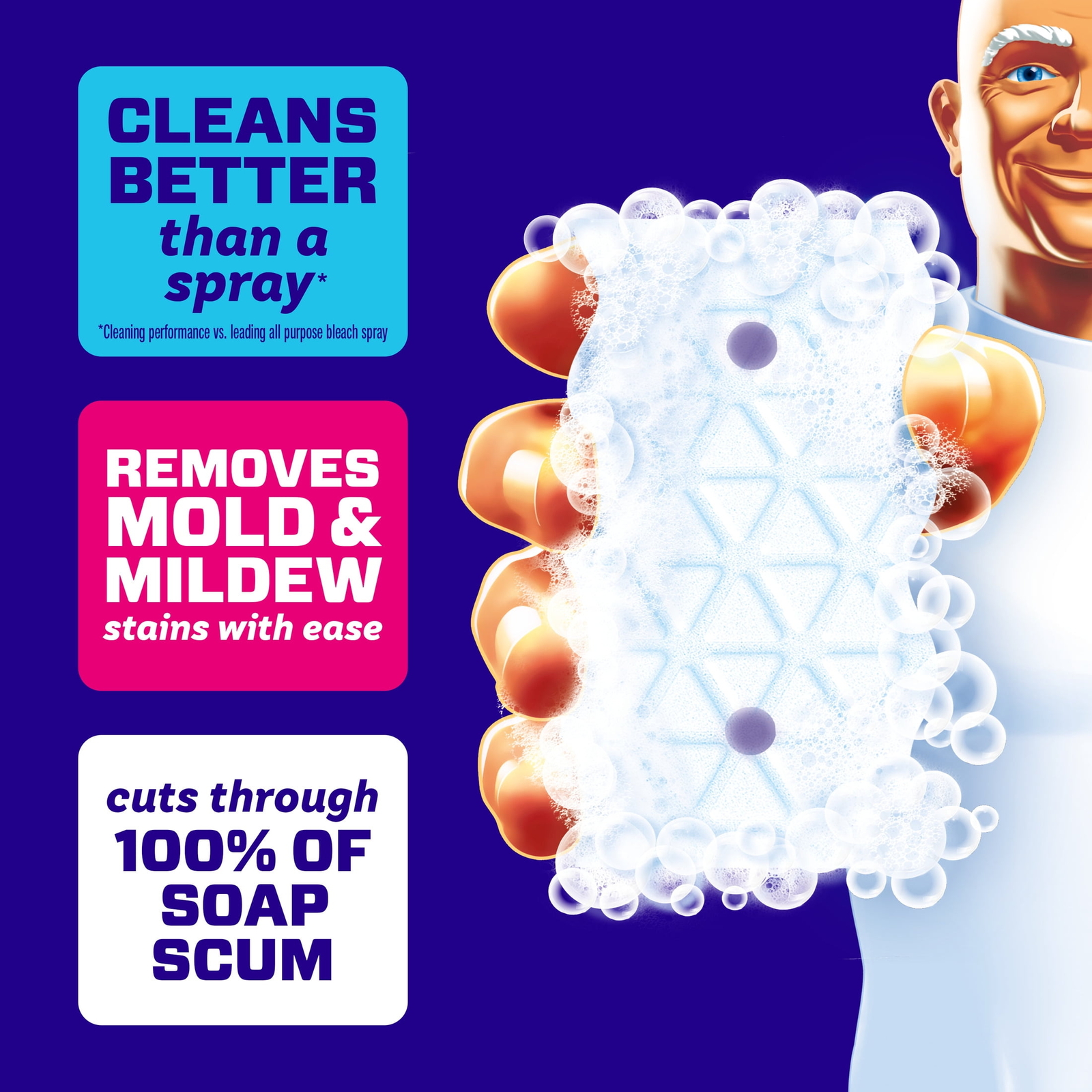 Ultra Bath Magic Eraser, Multi Purpose Cleaner for Bathroom, 3 Count