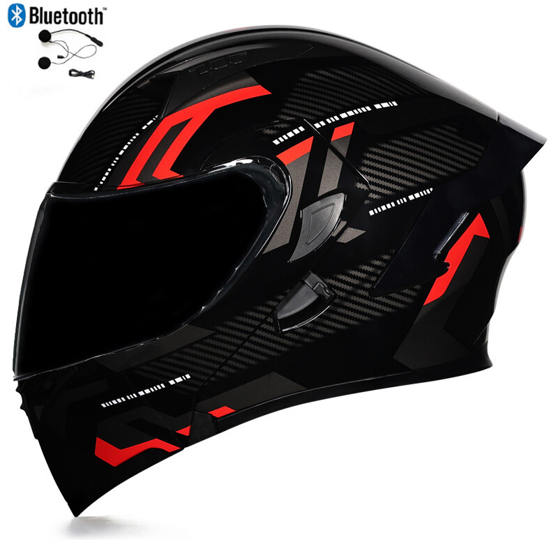 Modular Bluetooth Motorcycle Helmet - Dual Visor, Flip-Up, Crash & DOT Certified