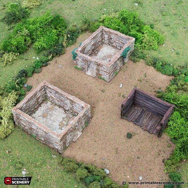 Small Rustic Barns FDM 3D Printed Tabletop Terrain Historical Game DND (28mm)