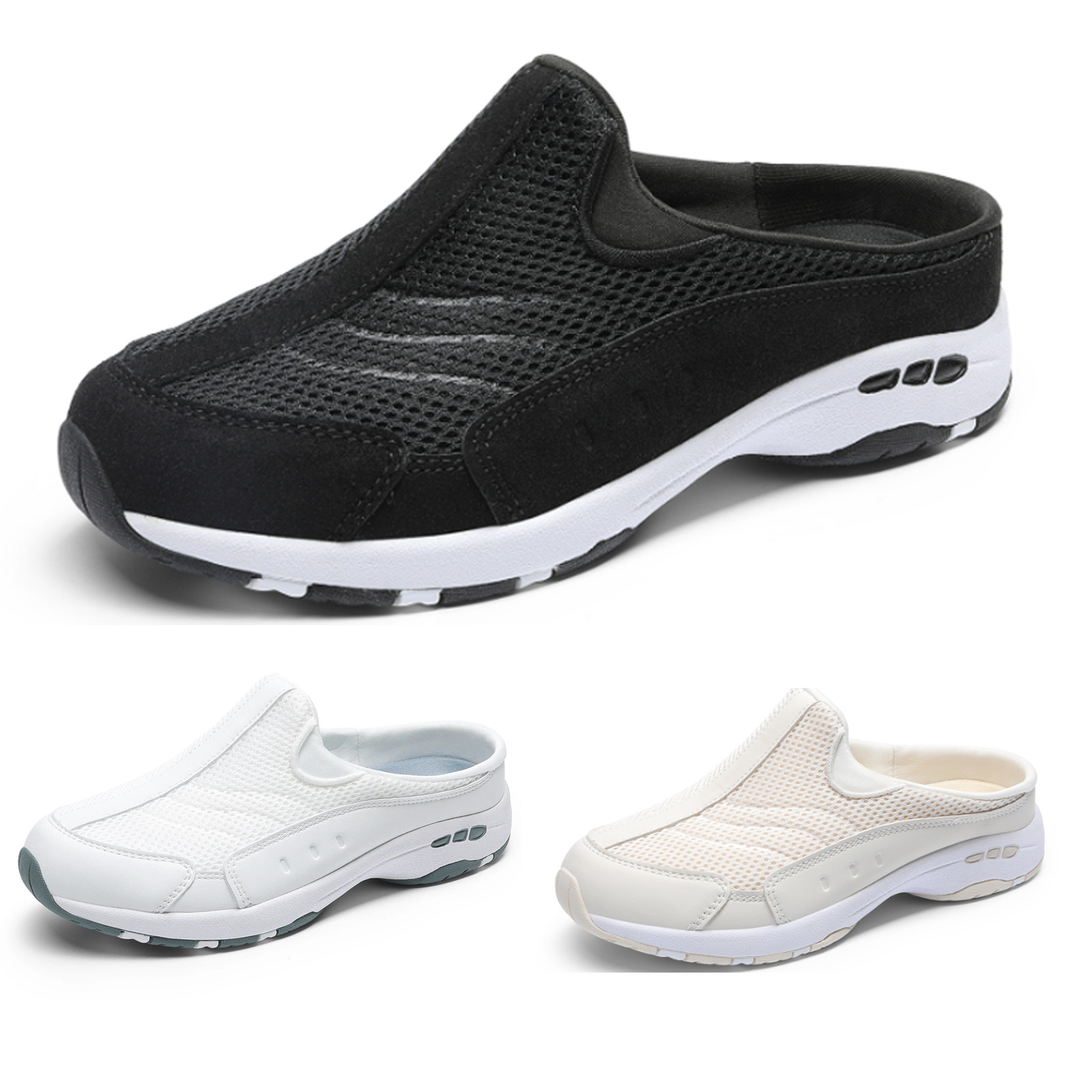 Women Comfort Shoes Mesh Breathable Backless Mule Shoes Sneakers Walking Shoes