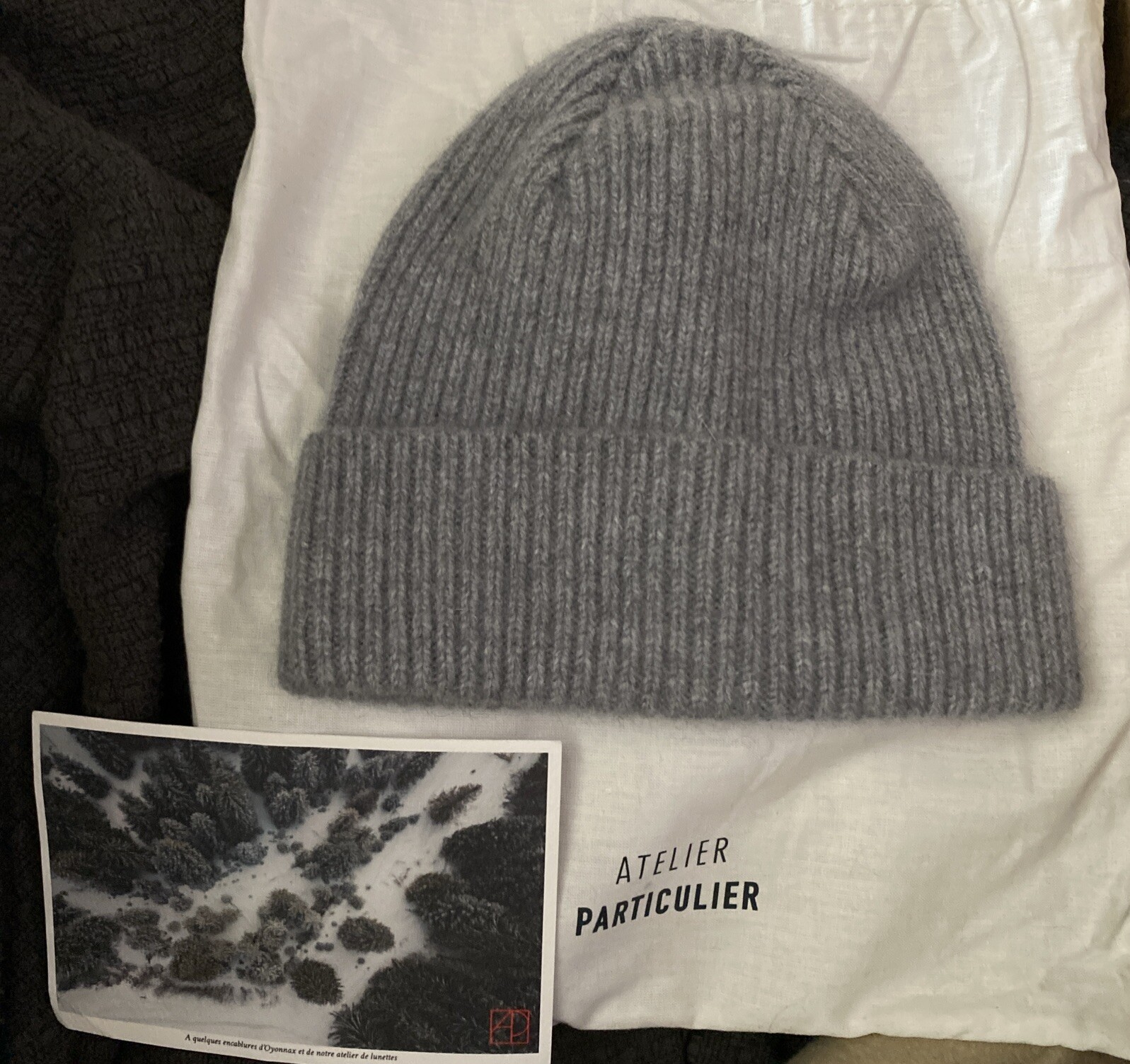 NEW ATELIER SCOTCH AMSTERDAM COUTURE Beanie Hat KNIT GREY 75% Wool + Dust Bag