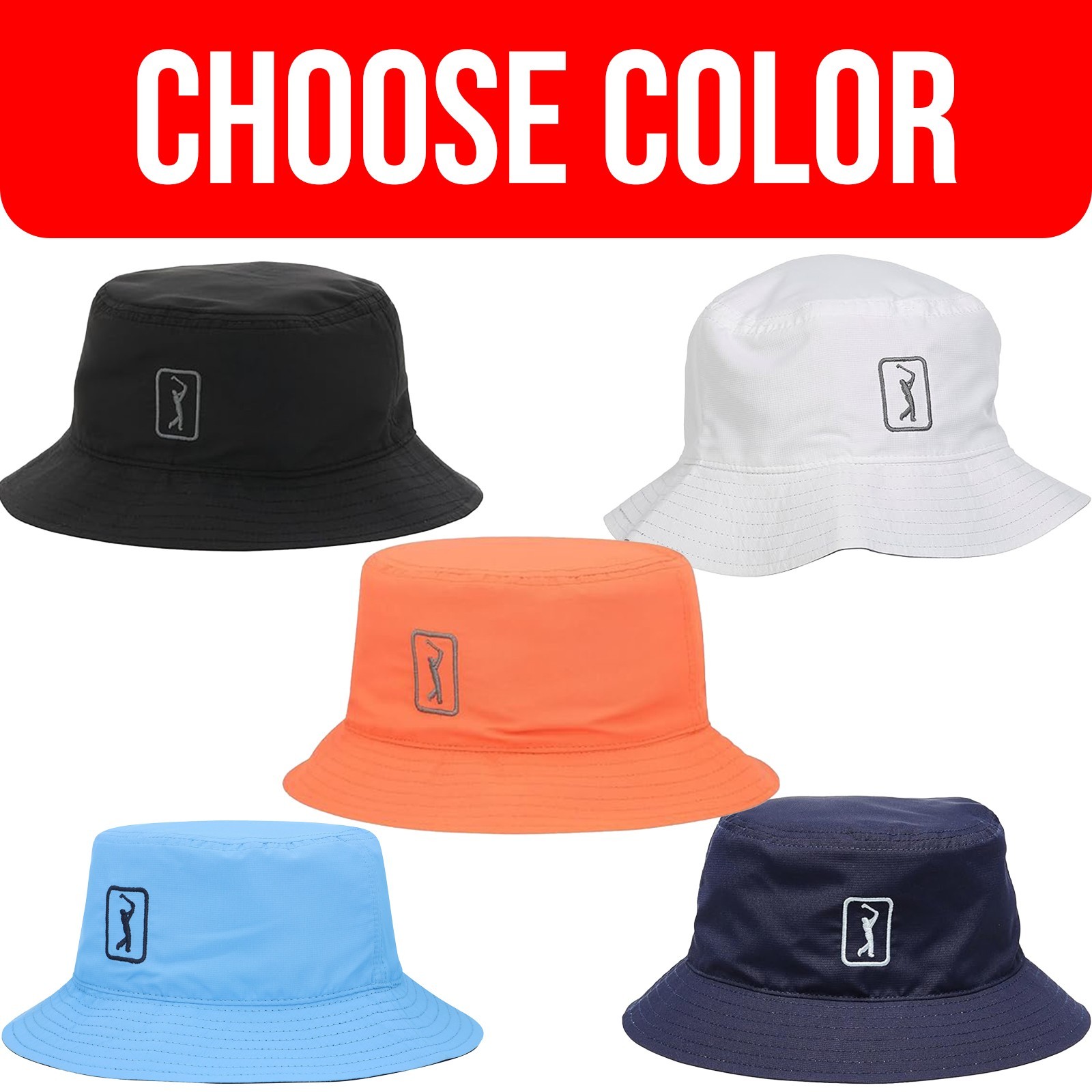PGA Tour Course Essential Golf Bucket Hat Reversible UPF 50 Moisture Wicking NEW