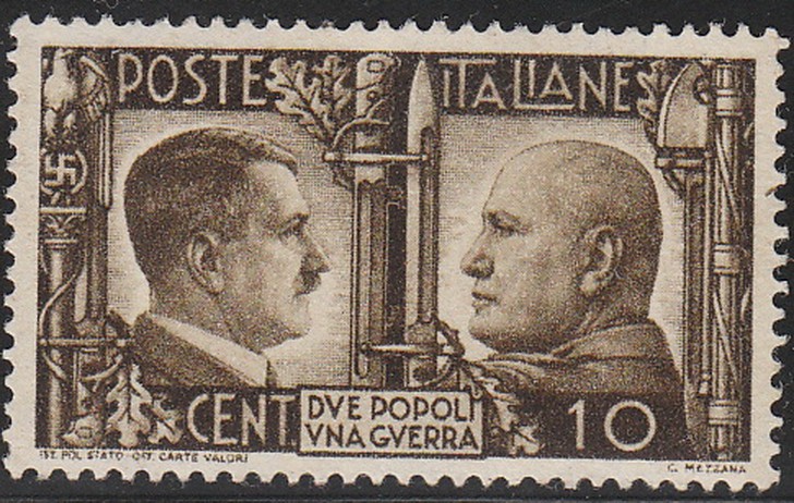 Stamp Italy SC 413 WWII War Adolf Mussolini MNG