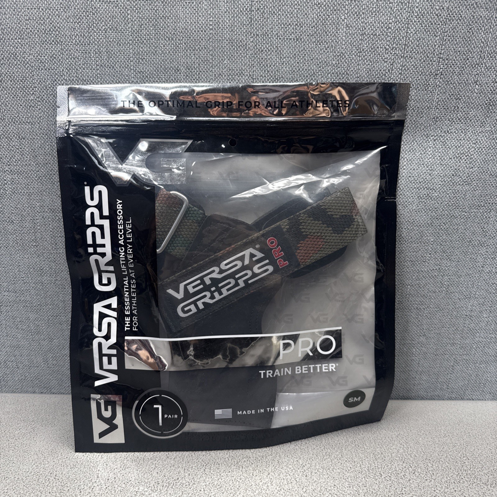 PAIR Versa Gripps Pro  Wrist Straps for Weightlifting VG PRO 550 CAMO S/M