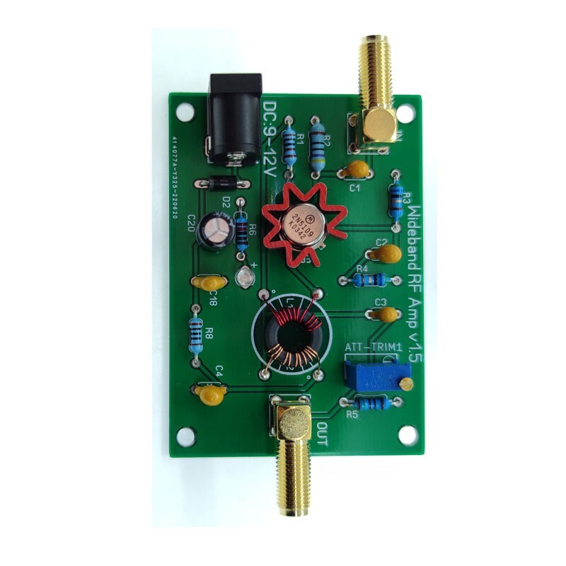 Universal RF Amplifier Wideband 1M-500MHz 1W 9-12V RF AMP+2 SMA Female Connector