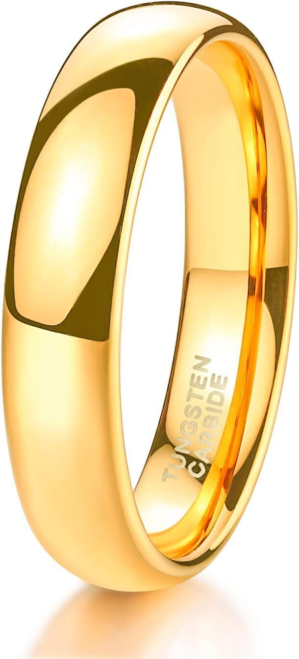 TGNEL 4mm-8mm Dome Fashion Wedding Band Ring for Men Women Comfort Fit 4-15