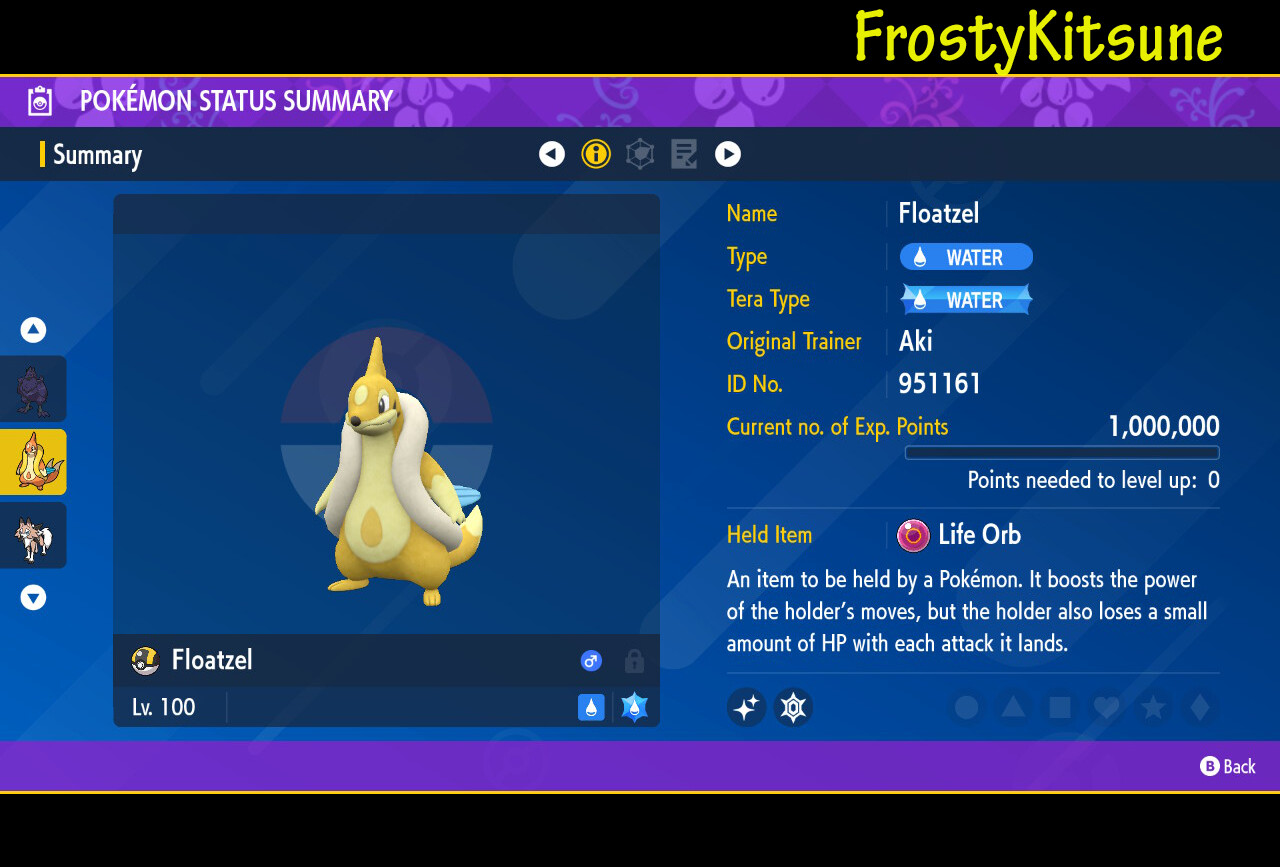 6IV Floatzel / Buizel Shiny & Non-Shiny Pokemon Scarlet & Violet