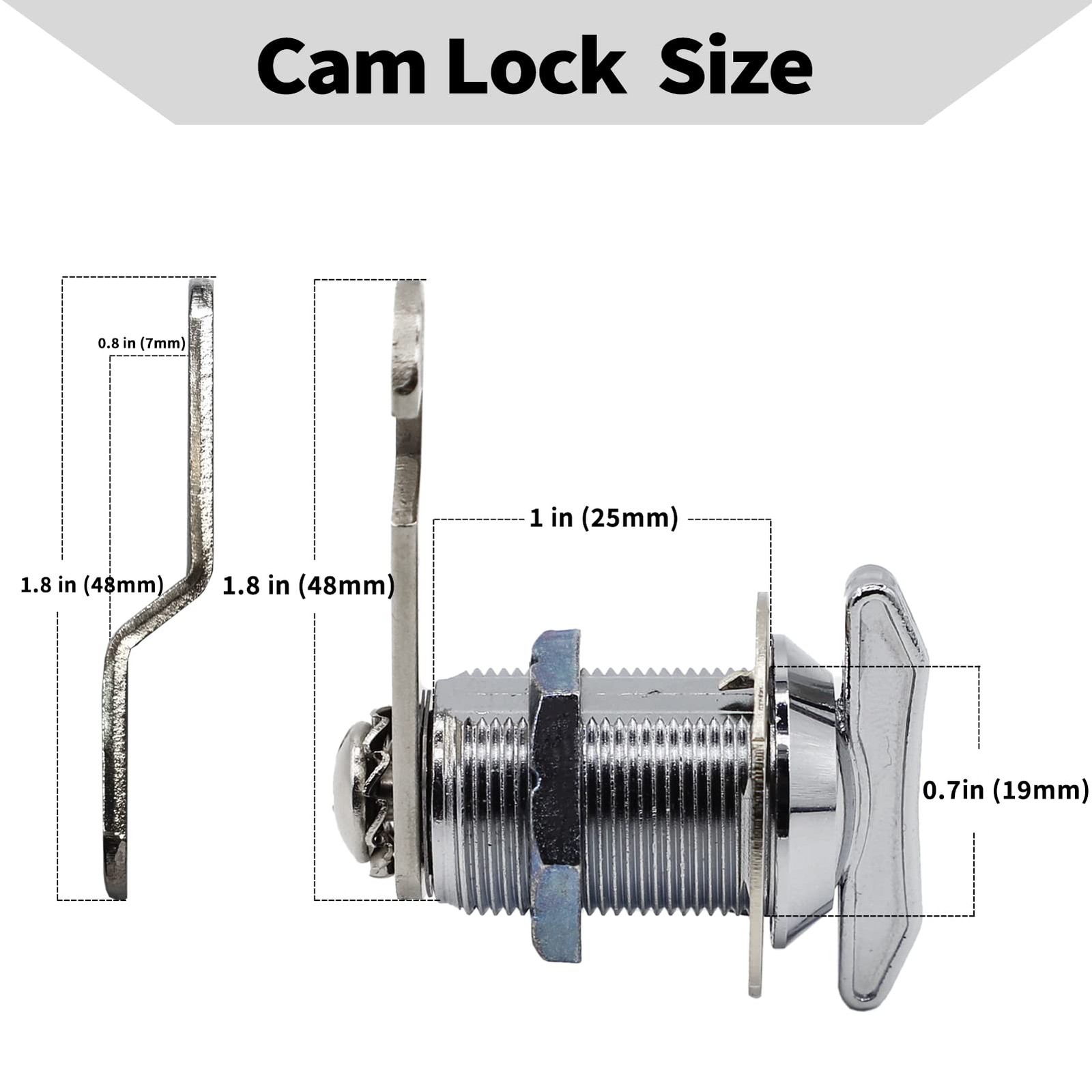 4 Pack RV Compartment Cam Locks Keyless Thumb Operated Metal Latches