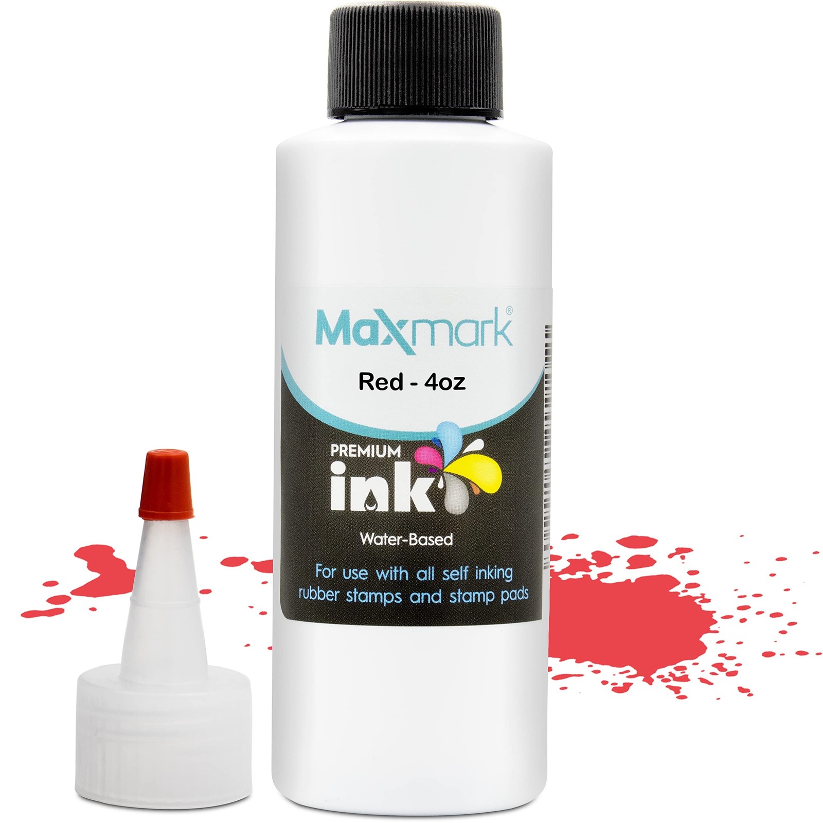 MaxMark Premium Refill Ink for self Inking Stamps and Stamp Pads, Red Color -...