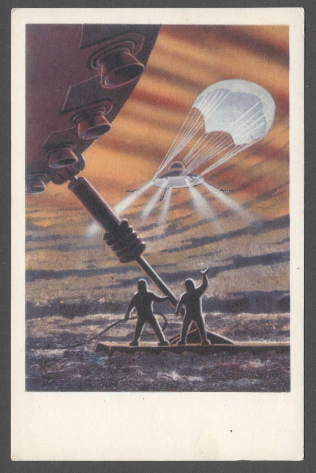 1969 Soviet Cosmonauts Astronauts Space Ship Rocket Sputnik on Venus postcard
