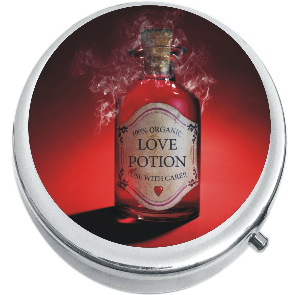 Love Potion Red  Medicine Vitamin Compact Pill Box