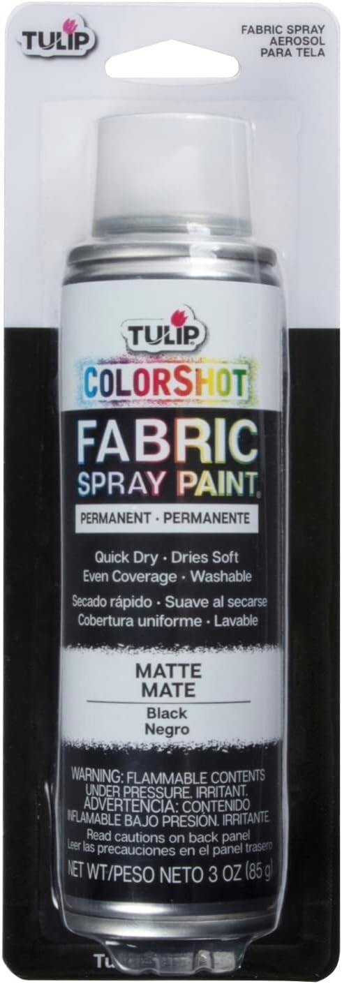 Tulip Colorshot Instant Fabric Color 3Oz Dyeing Desing Spray Paint Black
