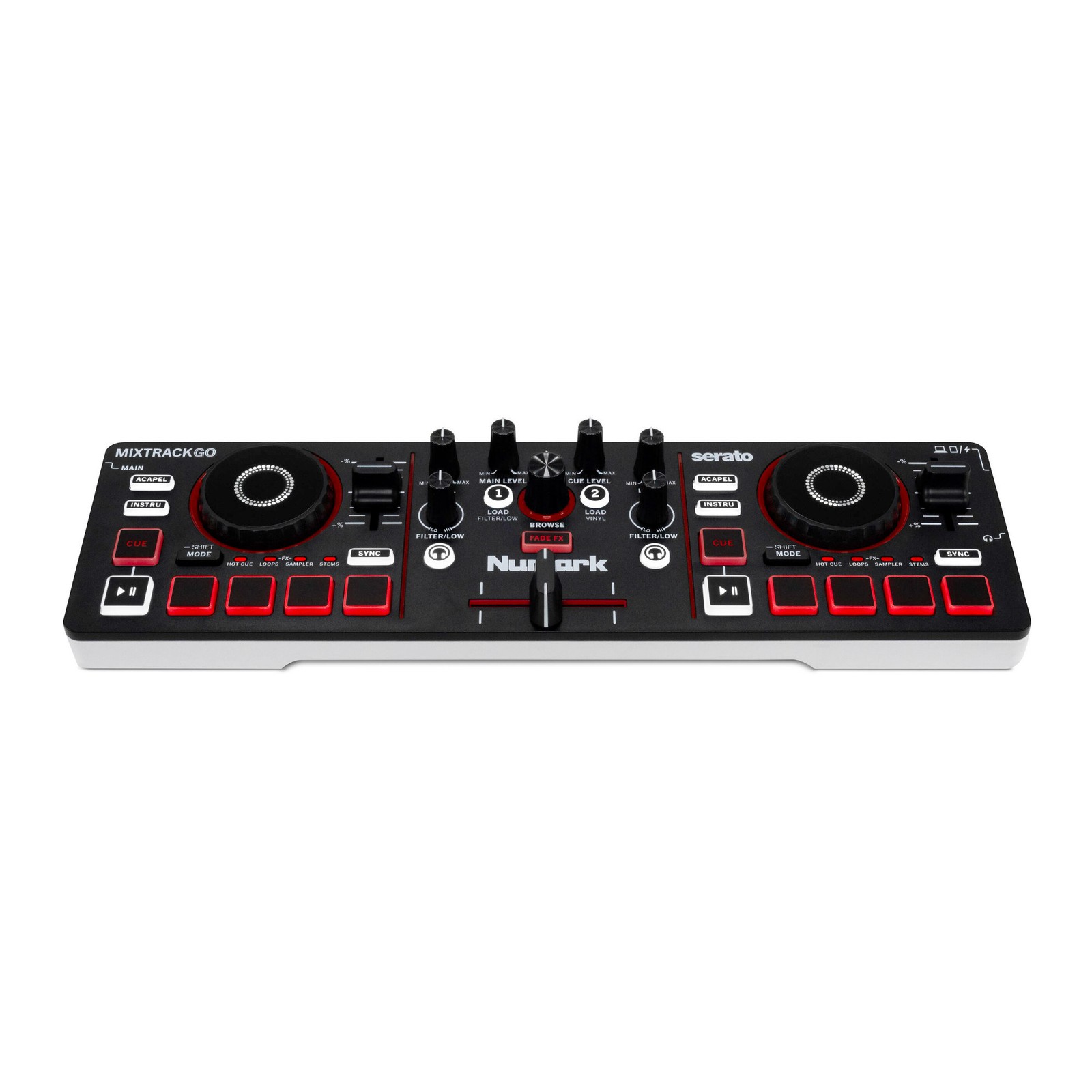 Numark MixTrack Go Ultra-Portable 2-Deck DJ Controller with Stems Control