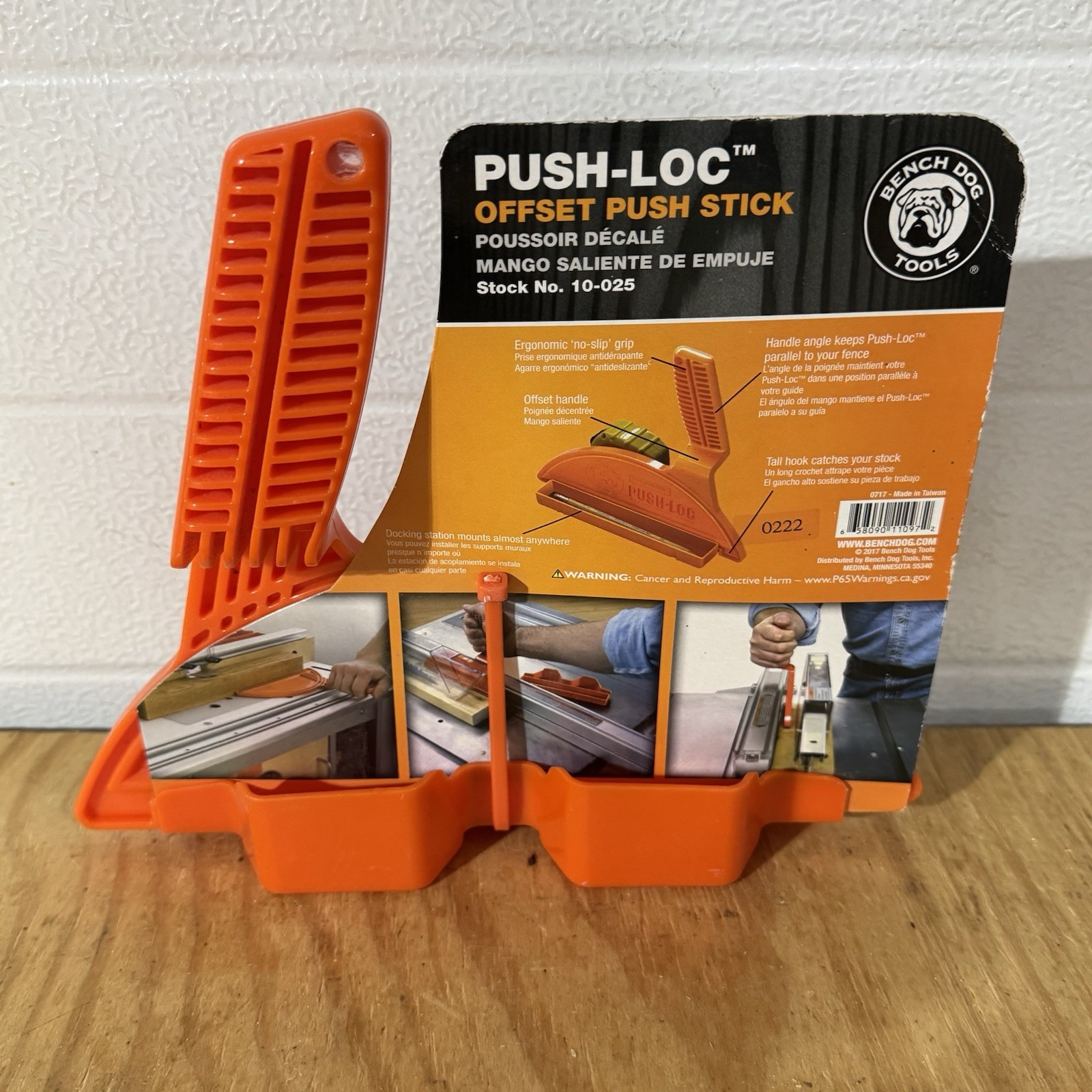 Bench Dog Tools Push-Loc Offset Push Stick Orange 10-025