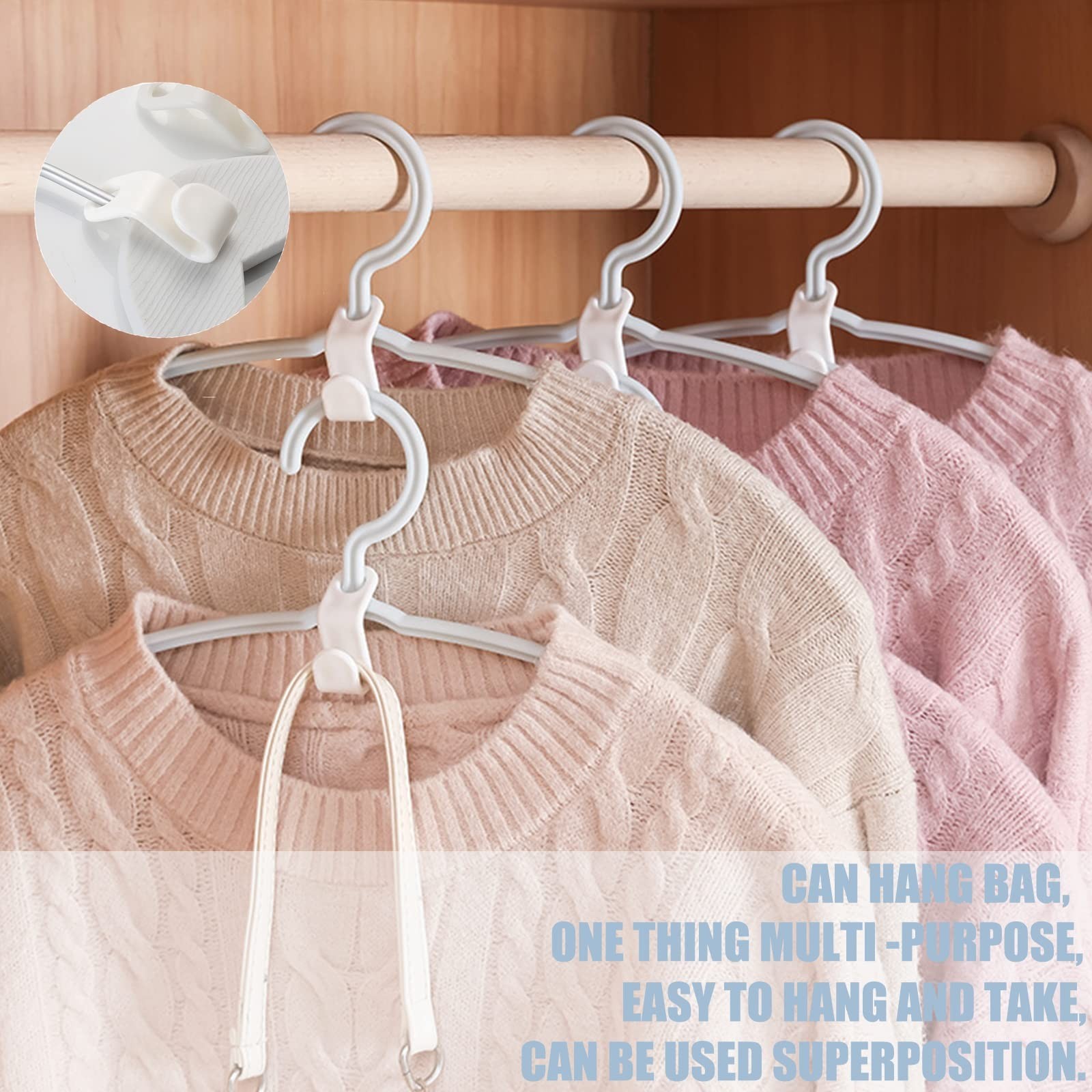 Clothes Hanger Connector Hooks, Space Saver Connector Hooks,5-Colors Hanger E...