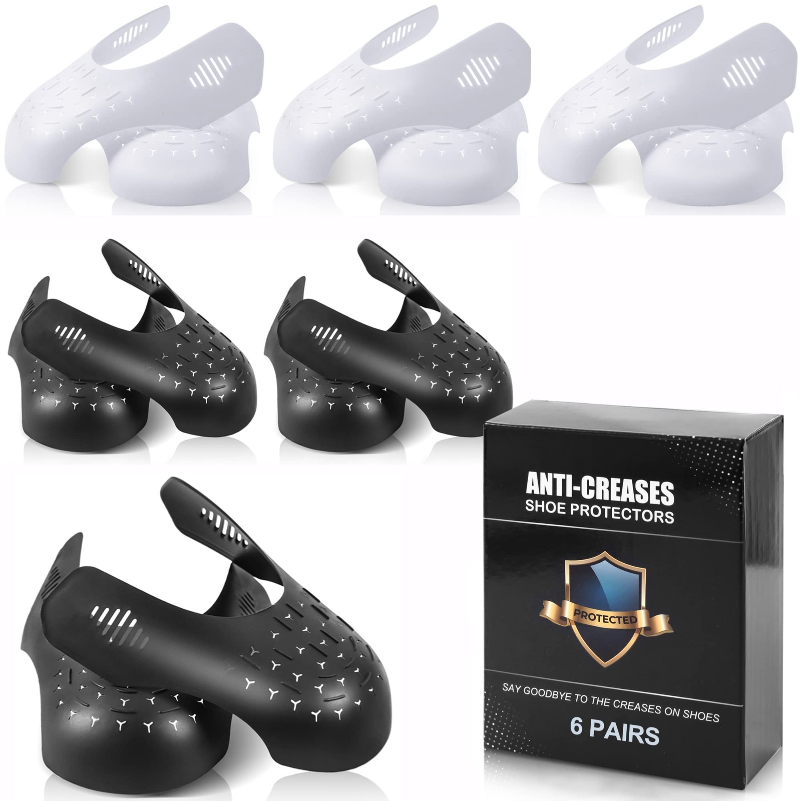 6 Pairs Shoe Boot Creases Preventers, Anti-Wrinkle Shoe Protectors Shoe Guard...